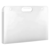 A3/8K Clear Plastic Art Portfolio Case, Waterproof Zippered Hand Carry Bag for Artwork Storage, Painting Protector & Document Folder