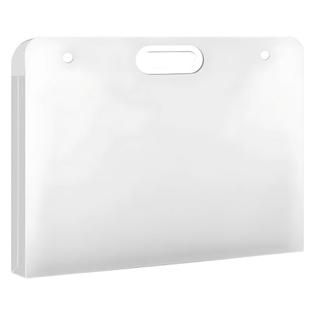 A3/8K Clear Plastic Art Portfolio Case, Waterproof Zippered Hand Carry Bag for Artwork Storage, Painting Protector & Document Folder