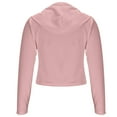 thumbnail image 6 of UTSJKR Women's Cropped Zip Up Hoodie Lightweight Long Sleeve Rib Knit Slim Crop Jacket Fall Spring Trendy 2026 Pink XXL, 6 of 9