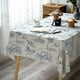 thumbnail image 3 of Mantel de lino con estampado de pueblo francés clásico rústico, decoración de mesa de granja, mantel azul rectangular/rectangular de 90x90cm para cocina, comedor, el mejor regalo, 3 of 5
