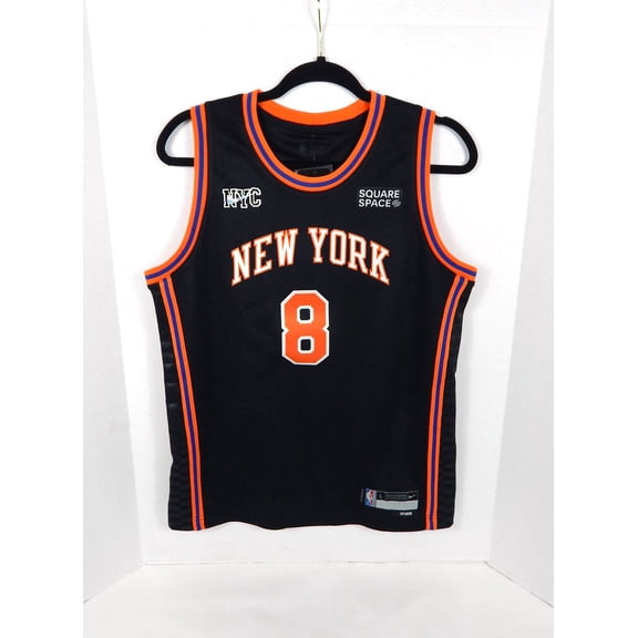 2021-22 Youth New York Knicks Kemba Walker #8 Swingman City Black Jersey Nike L