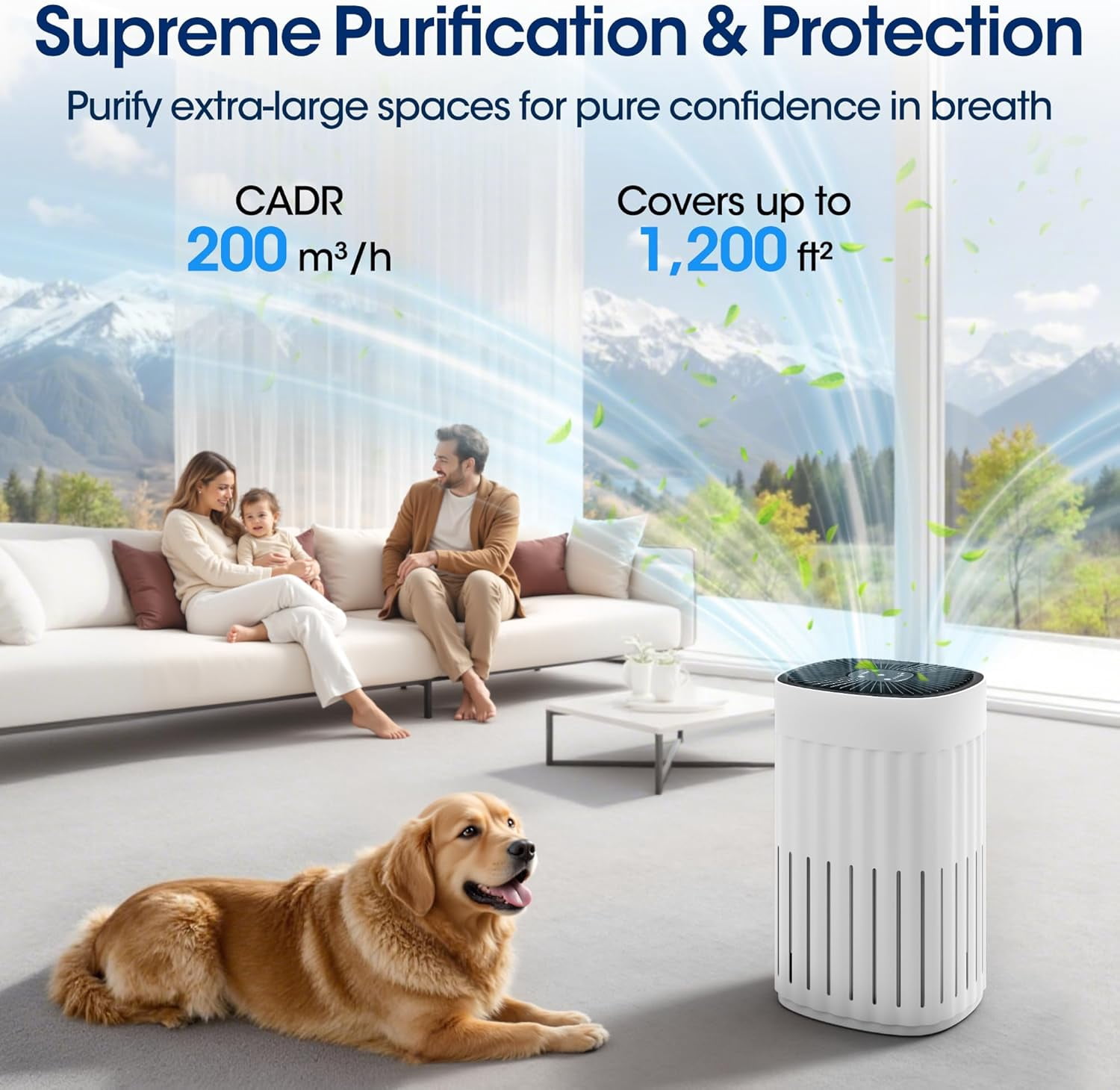 Nepsam 3-in-1 HEPA Air Purifier - 99.97% Particle Removal, 3-Speed, 8H Timer for Home & Office