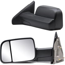 WLLW Towing Mirrors fit for 2002-2008 Dodge Ram 1500 2003-2009 Dodge Ram 2500 3500 Pickup Truck Manual Adjusted Manual FlipUp Black Housing Tow Mirrors