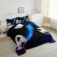 thumbnail image 3 of Erosebridal Football Sport Comforter Sets King Size, Soocer Comforters & Duvets,Galaxy Nebula Print Bedding King Comforter Set For Youth,Super Cozy Bedroom Decor Reversible,3pcs, 3 of 8