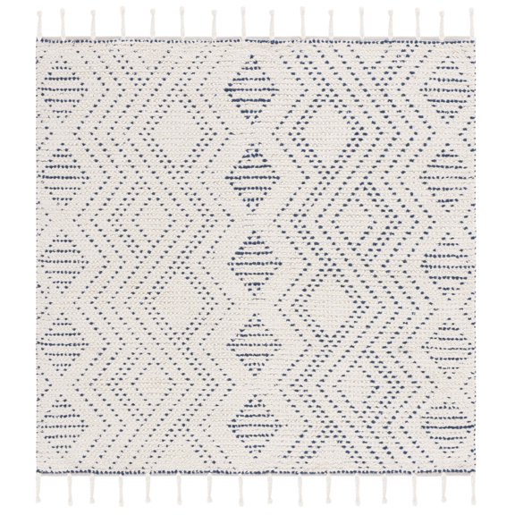 SAFAVIEH Natura Kennedy Southwestern Area Rug, Ivory/Blue, 6' x 6' Square