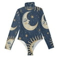 thumbnail image 2 of Whimsical Sun and Moon Women's Mock Turtle Neck Long Sleeve Tops Bodysuit Jumpsuit One Piece Leotards Shirt, 2 of 8