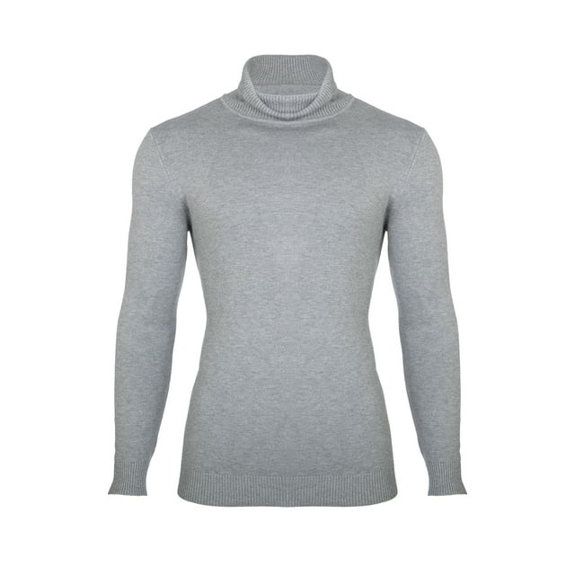 SAYFUT Fashion Men Long Sleeves Turtleneck Sweater Tops Slim Fit Knitted Turtleneck Pullover Sweaters,Black/Gray