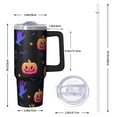thumbnail image 2 of 30 oz Halloween Witch Skull Tumbler Insulated Stainless Tumbler, Spooky Ghost Coffee Cup Water Bottle, Holiday Gift Mug, 2 of 5