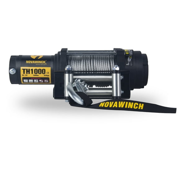 TH1000 Hoist Winch Kit 1000 lbs capacity, 12v, Mount Plate, 4-way Roller Fairlead, 60 ft of Cable