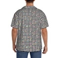 thumbnail image 3 of Sigee Black And White Houndstooth for Men's Casual Short Sleeve Button Down Shirts Men's Shirts Summer-Large, 3 of 5