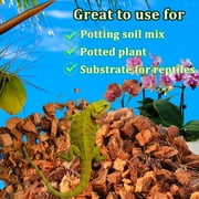 Coco Husk Chips Coconut Substrate for Garden Potting Soil Coconut Brick for Indoor Outdoor Flowers Plants Compressed Low EC Coco Husk Mulch for Garden Coconut Substrate for Reptiles- 1 lb
