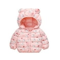 thumbnail image 2 of Esaierr Baby Girls Puffer Jacket with Hooded for Toddler Baby Cartoon Cotton Coats Cute Winter Warm Outerwear for 1-10Y, 2 of 5