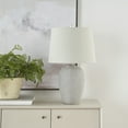 thumbnail image 2 of Nourison 23" Grey Unglazed Ceramic Rustic Urn Lamp for Bedroom, Living Room, Dining Room, Office, 2 of 8