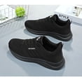 thumbnail image 3 of Men Sneakers Breathable Mesh lightweight Lace-up Woman Running Athletic Tennis Walking Shoes Black Size 9, 3 of 5