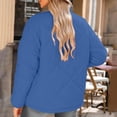 thumbnail image 5 of Women's Oversized Quilted Jackets Casual Fleece Long Sleeve Zip Front Coat with Pockets Botton Loose Fit Fall Winter Outwear Daily, 5 of 10