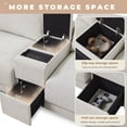 thumbnail image 4 of 124" Cloud Sectional Sofa with Wireless Charging and Storage Console, Modern L-shaped Cloud Couch with Pull-Out Drawer and Movable Ottoman, 4-Seat Chenille Sleeper Sofa for Living Room, Beige, 4 of 7