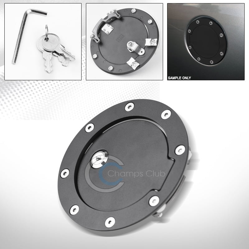 Velocity Concepts Matte Black Aluminum Fuel Gas Door Cover Lock Key 88