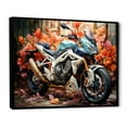 thumbnail image 2 of Designart "Essence Of Geometric Biking II" Motorcycle Floater Framed Wall Decor, 2 of 5