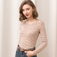 thumbnail image 2 of Women Tops Comfortable Crewneck Fight Top Print Long Sleeve Slim Shirt, 2 of 7