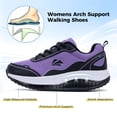thumbnail image 3 of AOV Womens Walking Shoes for Plantar Fasciitis, Arch Support Athletic Tennis Sneakers Orthotic Comfortable Shoes for Standing All Day BlackPurple US 10, 3 of 8