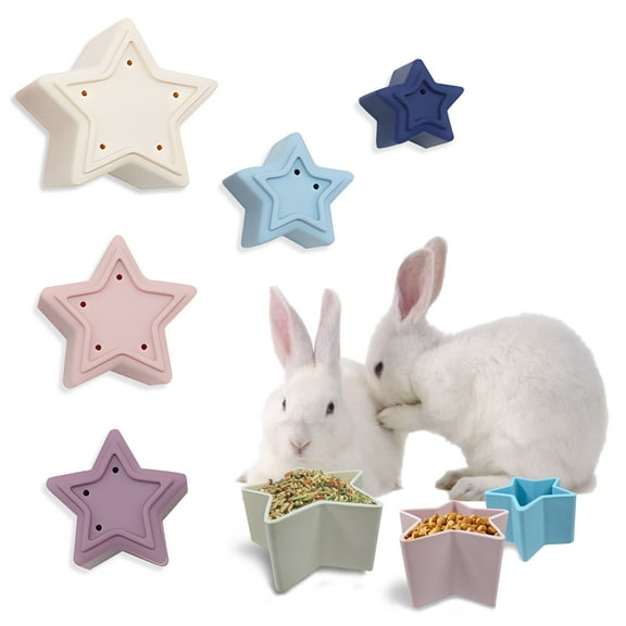 5 PCS Star Stacking Cups for Rabbits, Colorful Rabbit Enrichment Toys, Bunny Toys for Rabbits Indoor, Nesting Cups for Guinea Pig Chinchilla Hiding Food and Playing