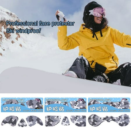 

Uehgn 2 Set Outdoor Face Sticker Sun-proof Breathable Accessory Winter Facial Protective Pad for Outdoor