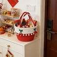 thumbnail image 5 of Fufafayo Easter Cherry Rope Basket, Handwoven Storage Bin, Gift Basket with Handles, Woven Organizer for Home, Kitchen Toy Storage Basket, Table Centerpiece Basket, Easter Decorative Bin, 5 of 6