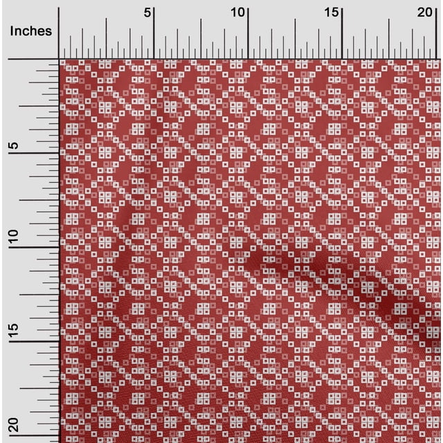oneOone Tissu Jersey Viscose Rouge Géométrique Bandhani Matériel de Robe Tissu Imprimé Tissu au Mètre 60 Pouces de Large