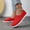 Red, variant on Womens Slip On Flats Round Toe Low Heel Casual Shoes for Women Everyday Walking Footwear US :6