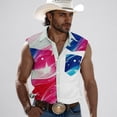 thumbnail image 2 of BVOFAR 4th of July Tank Tops for Men Casual American Flag Stars and Stripes Graphic Tees Button Down Patriotic Sleeveless Shirts with Pockets 250th Anniversary USA Tops Pink XXXL, 2 of 6