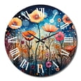 thumbnail image 2 of Designart "Whimsical Blooms of Wildflowers in Pointillism II" Floral Oversized Wall Clock, 2 of 5