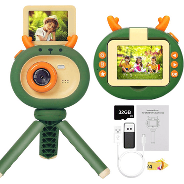 Comvin Kids Camera with Tripod, 1080HD Digital Camera for Kids Toddler, with 2.4IPS Screen & Rotatable Len & Music Game