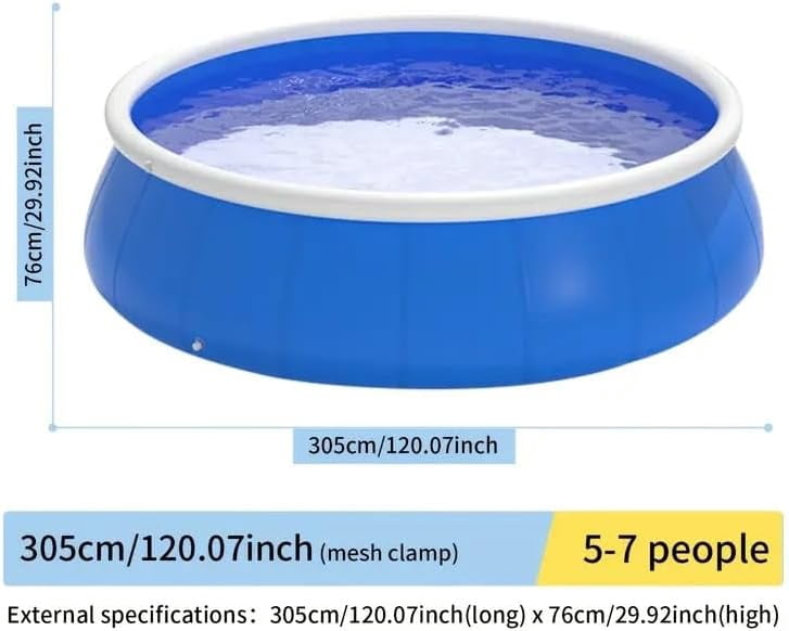 Elleree 120 X 30 in Top Ring Above Ground Inflatable Round Swimming Pool for Summer Outdoor Garden Backyard Childen Adults