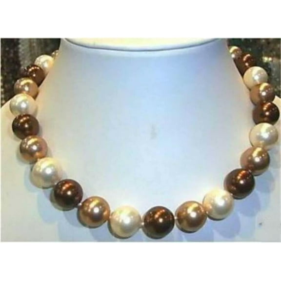 K-KED Beautiful 8mm South Sea Multicolor Shell Pearl Necklace 18"