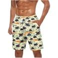 thumbnail image 1 of Mens Pantalones Cortos Cintura Elástica con Bolsillos Pantalones Cortos de Impresión de la Moda Casual, Pantalones de Playa de Cintura Elástica con Bolsillos, Poliéster, 1 of 5