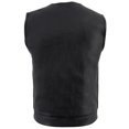 thumbnail image 2 of Milwaukee Leather LKM3711 Men's Black Leather Collarless Club Style Motorcycle Rider Vest w/ Dual Front Closure Small, 2 of 6