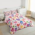 thumbnail image 3 of jejeloiu Kawaii Heart Print Full Size Comforter Sets,Happy Valentine'S Day Bedding Comforter Set,Colorful Graffiti Loves Bedding Sets For Girls,Microfiber Bedroom Decor Reversible,3-Piece, 3 of 8
