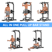 Evitormill Pull Up Bar Power Tower Dip Bar Station 660LBS Dip Stand Multi-Function Home Strength Training Fitness Workout Station for Home Gym
