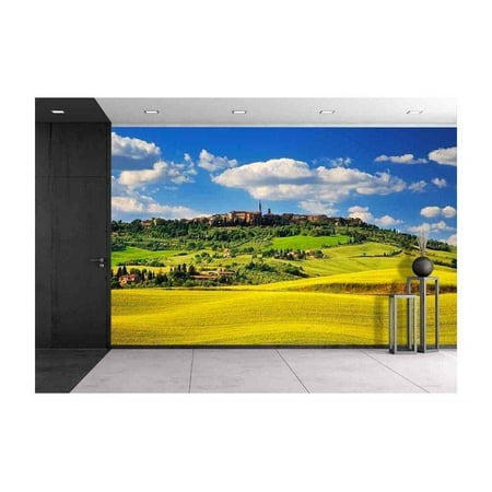 wall26 - Tuscany Spring, Pienza Italian Medieval Village. Siena, Italy. - Removable Wall Mural | Self-Adhesive Large Wallpaper - 66x96