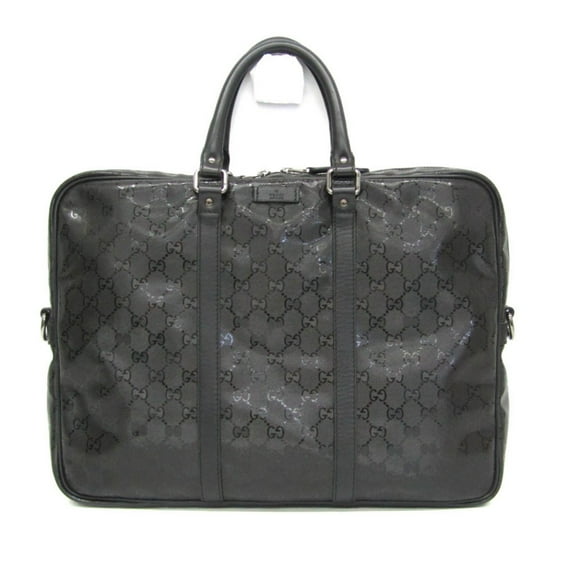 Pre-Owned Gucci GG Imprimé 201480 Men's PVC,Leather Briefcase,Handbag Black