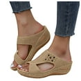 thumbnail image 3 of Casual Wedge Sandals Arch Support Platform Slip On Beach Shoes Women Breathable Summer Recovery Footwear, 3 of 9