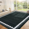 thumbnail image 5 of FairOnly 8'x10'Solid Color Machine Washable Area Rug for Bedroom Home Office UltraThin Low Pile Non Slip Non Shedding Indoor Rug for Modern Living Room Bedroom Kitchen,Black, 5 of 8