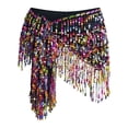 thumbnail image 5 of Womens Sequin Fringe Skirt Shorts Booty Dance Festival Bottoms Sequin Tassel Skirts Rave Fringe Hip Scarf, 5 of 5