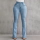 thumbnail image 3 of WILLBEST Pantalones Mujer Pantalones Vaqueros de Mujer, de Cintura Alta, Elásticos, Cómodos, Informales, Con Bolsillos, Corte Clásico, Pierna Ajustada a La Moda. XXXXL, 3 of 4