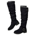 thumbnail image 3 of YLYL Women's Slouchy Knee High Boots Wide Calf Round Toe Comfortable Casual Fall Winter Tall Boots, 3 of 9