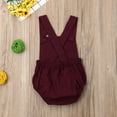 thumbnail image 4 of PENGXIANG Newborn Baby Summer Romper Unisex Solid Color Jumpsuit Sleeveless Overalls Outfits 1Pcs, 4 of 7