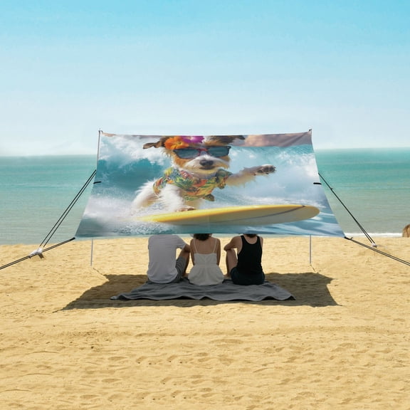Wobogo Surfing Dog Beach Tent Camping Sun Shelter 110 x 125in UPF50  Outdoor Shade for Trips Fishing Picnics