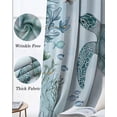 thumbnail image 3 of Coastal Turtle Kitchen Curtains Beach Nautical Seashells Seaweed Coral Cafe Short Curtains for Bathroom Blackout Window Curtain Grommet Small Window Treatment Drapes for Bedroom Living Room 52"x45"x2, 3 of 9
