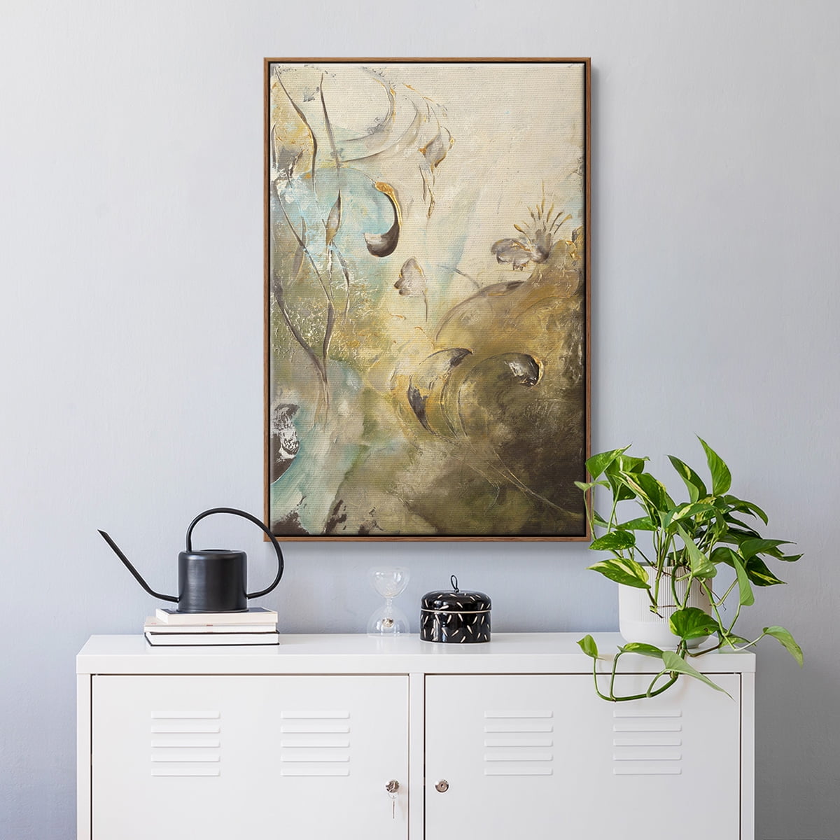 Enchanted Garden II Framed Premium Gallery Wrapped Canvas - Ready to Hang - 27 x 41 - Walnut Floating Frame
