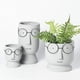 thumbnail image 3 of Macetas creativas con forma de cara para plantas, macetas de cactus para decoración de bodas, hogar, oficina, macetas de cemento, macetas pequeñas de cerámica para suculentas, blanco y, 3 of 5